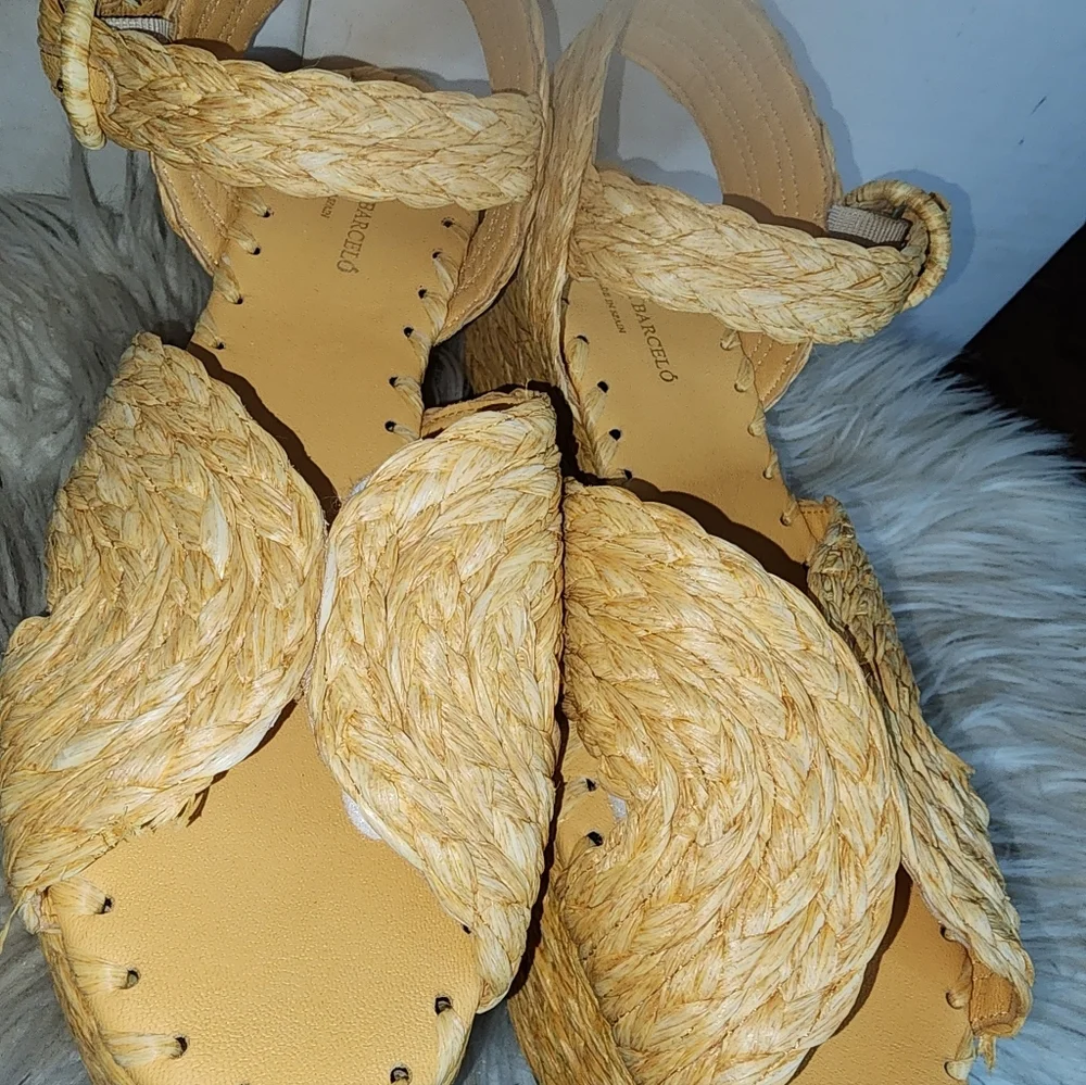 Paloma Barceló Layna Braided Raffia Sandals 40/10